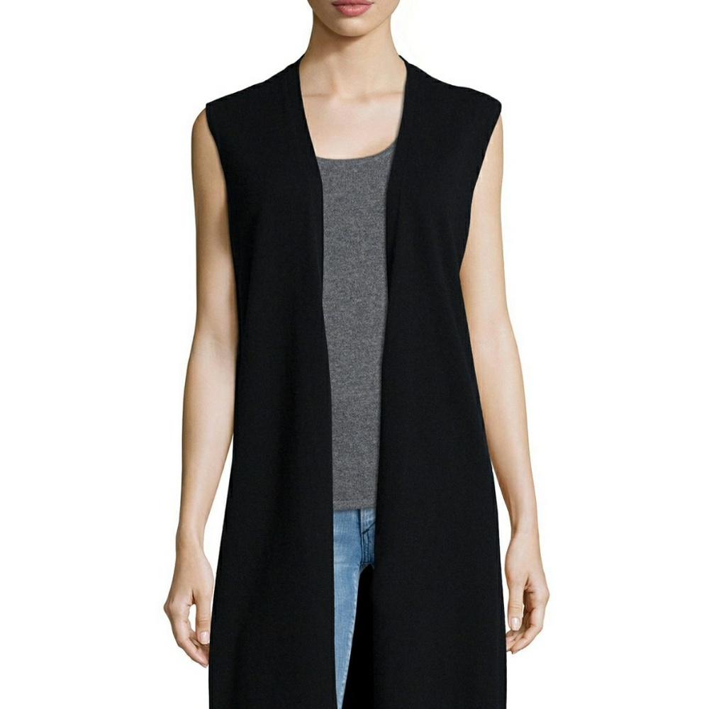 100% Cashmere black fashion vest